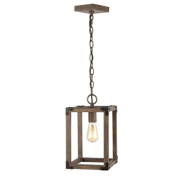 Magnolia 8.13" Adjustable Iron Rustic Farmhouse LED Pendant - JONATHAN Y
